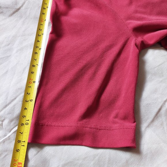 Banana Republic Dark Wine Red Stretchy V Neck Dress Front Pockets, Sz M - Picture 9 of 9